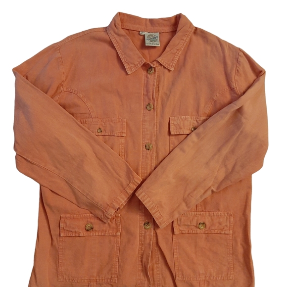 Club West Pink Denim Button Up Size Large - Picture 2 of 3